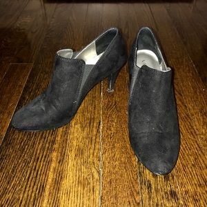 Suede booties with 3” heel